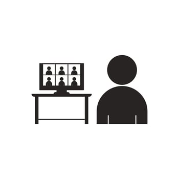 virtual meeting icon vector