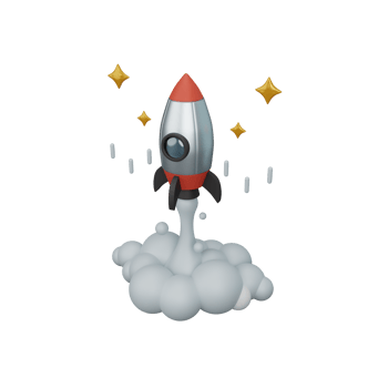 3d rendering rocket launch isolated useful for business, company, corporate and finance design png