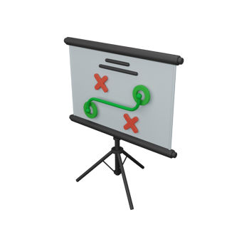 3d rendering strategy board isolated useful for business, company, economy, corporate and finance png