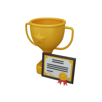 3d rendering trophy and certificate isolated useful for business, company, corporate and finance png
