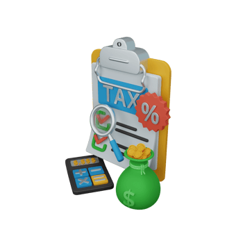 3d rendering tax percentage isolated useful for business, company, economy, corporate and finance png