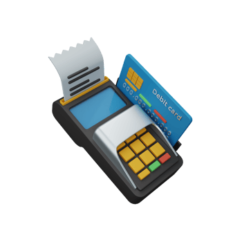 3d rendering swipe machine isolated useful for business, company, economy, corporate and finance png
