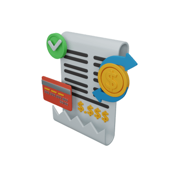 3d rendering invoice isolated useful for business, company, economy, corporate and finance design png