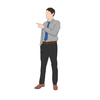 office worker pointing png
