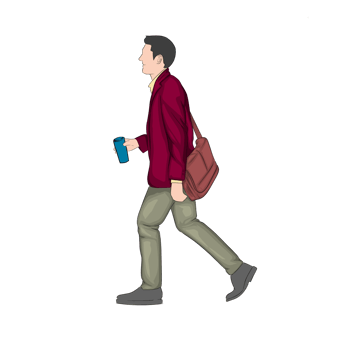 Office worker walking element graphic design png