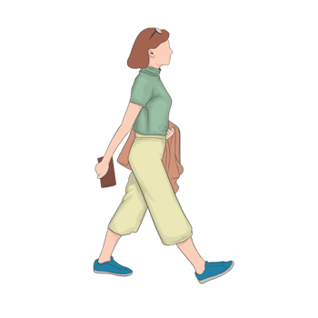 Women walking element for graphic design png