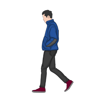 Men with jacket style element for graphic design png