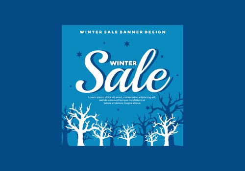 Blue color of winter event banner design vector