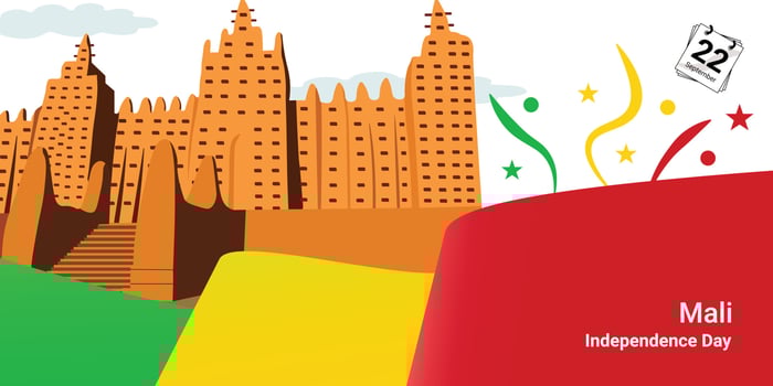 The official flag of Mali Bissau to celebrate independence day vector