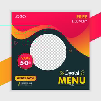 Food Advertising Social Media Post Template Marketing Poster vector