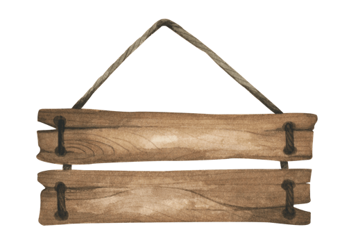 Watercolor Wooden signboards, empty Blank, wood banners, planks, board. Signs for messages for pathfinding. Illustration with space for text. png