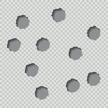 bullet holes. Isolated vector