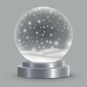 Christmas snow globe isolated. vector