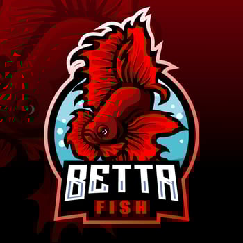 Betta fish mascot. esport logo design vector