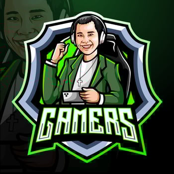 Gamer mascot. esport logo design vector