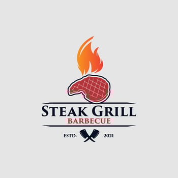 barbecue grill logo Premium Vector