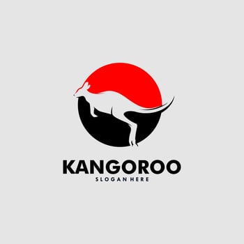 Kangaroo logo, icon vector design template