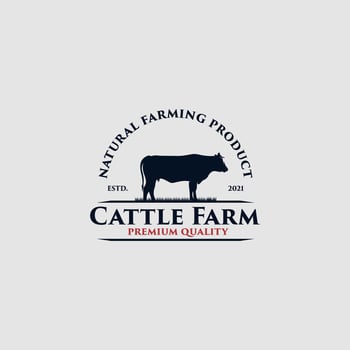 Cattle farm premium quality logo design vector
