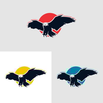 Eagle illustration logo design templates Premium Vector