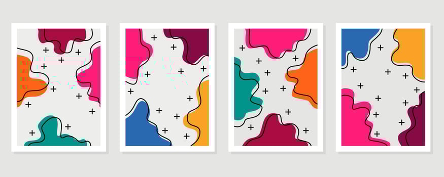 abstract background colorful poster collection vector