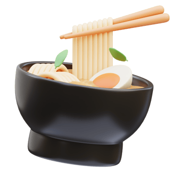 Japanese Icon, Ramen 3d Illustration png