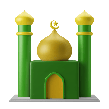 mosque islamic worship building 3d icon illustration png
