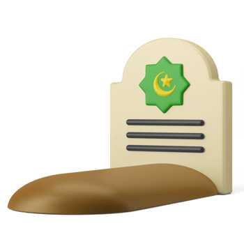 muslim grave cemetery tombstone 3d icon illustration png