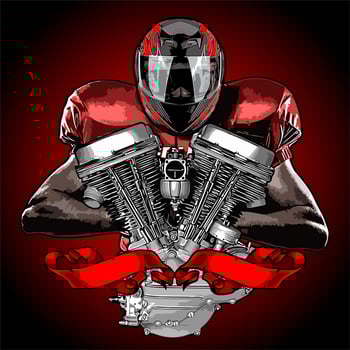 american football player with v twin engine vector