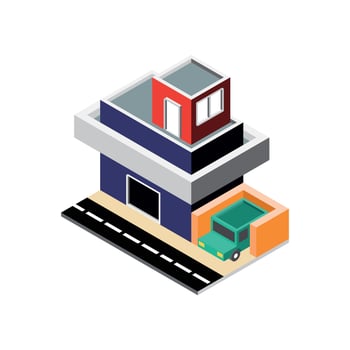 Building Home Isometric Modern Creative Design vector