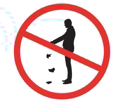 forbidding sign - it is forbidden to litter vector