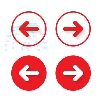 Turn Left and right arrow icon vector. Back and Forward sign symbol vector