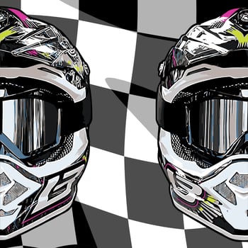 helmet with flag vector