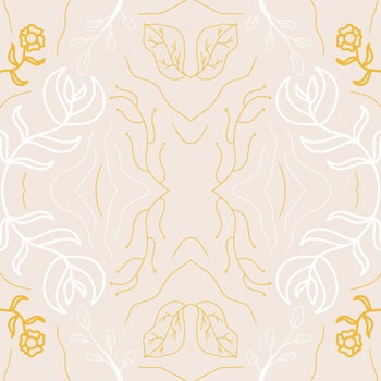 Blooming flower pattern. Hand drawn pattern with luxury impression abstract vector