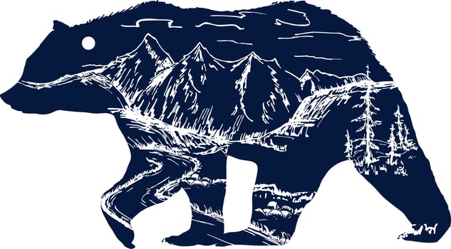 Silhouette of a bear. tattoo vector