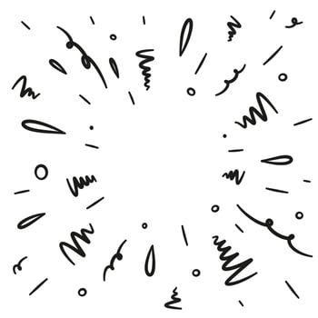 hand drawn fireworks explosion illustration vector