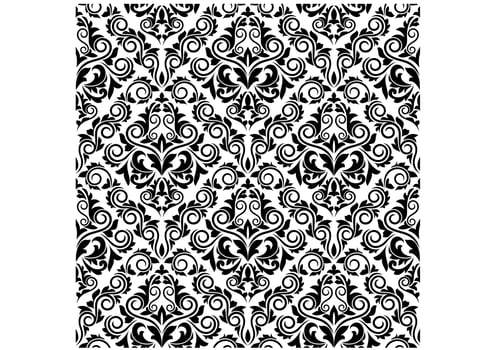 Damask seamless background vector