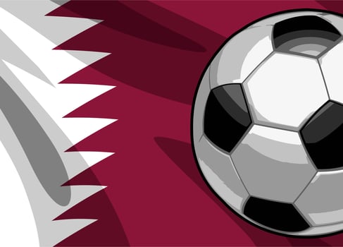 soccer balls and flags vector