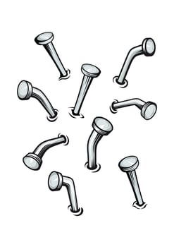 Set of cartoon nails vector