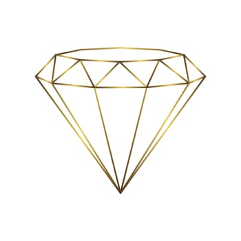 Luxury gold diamond isolated. Vector line logo for your design