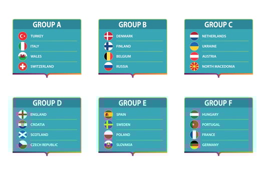 European football tournament group. Euro soccer championship for your design vector