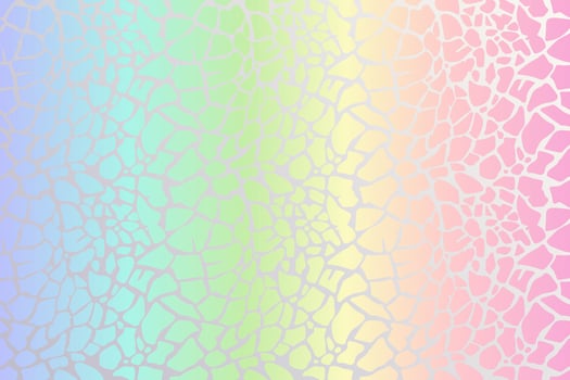 Rainbow leopard background. Holographic foil cheetah texture. Animal pattern gradient print. Vector abstract pastel illustration.