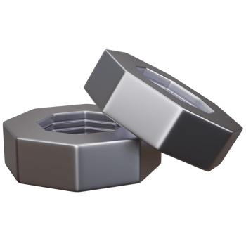3d rendering two silver nuts isolated png