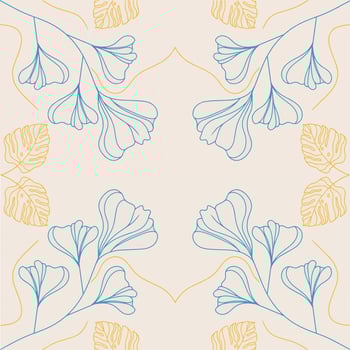 Blooming flower pattern. Hand drawn pattern with luxury impression abstract vector