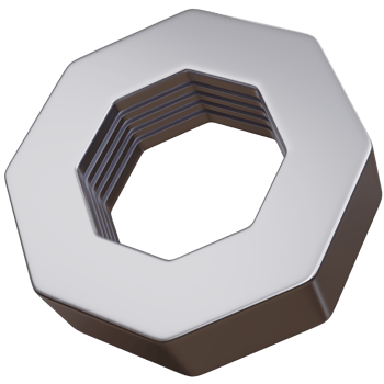 3d rendering silver nut bolt isolated png