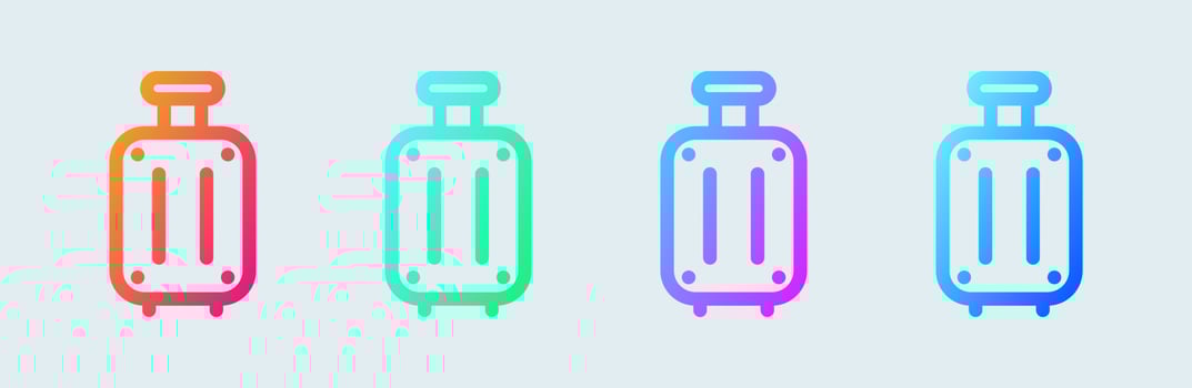 Suitcase line icon in gradient colors. Baggage bag signs vector illustration.