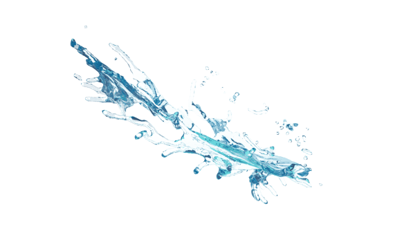 3d clear blue water scattered around, water splash transparent, isolated. 3d render illustration png
