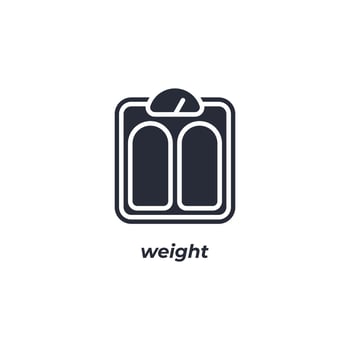 Vector sign of weight symbol is isolated on a white background. icon color editable.