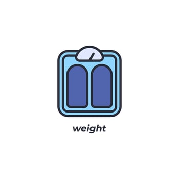 Vector sign of weight symbol is isolated on a white background. icon color editable.
