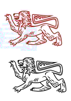 Ancient heraldic lion vector