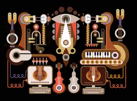 Musical instrument factory vector